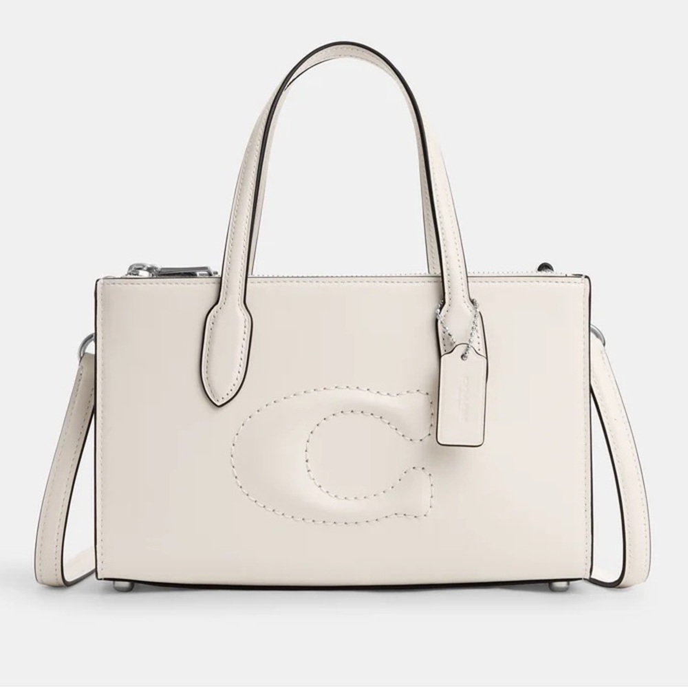 👜♥️👜 COACH Nina Small Leather Tote Bag, Chalk 👜♥️👜